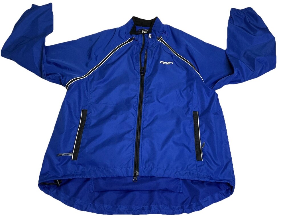 Canari Cycling Jacket Mens Large Blue Windbreaker Convertible Vest Full Zip
